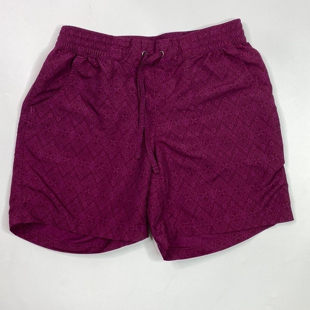 Duluth Trading Co Pink Go Go 7" Geometric Stretch Shorts Size Small
